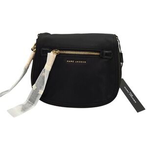 Marc Jacobs Nylon Crossbody‎ Bag Black Gold Tone Zipper Style M0016279